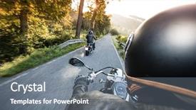  Presentation with power - Beautiful slides featuring handlebars of high power cruiser backdrop and a gray colored foreground