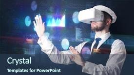  Presentation with elegant - Slide deck consisting of handling 3d reports and chart background and a  colored foreground