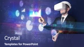  Presentation with elegant - Theme consisting of handling 3d reports and chart background and a ocean colored foreground