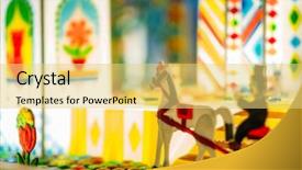  Presentation with jesus on a horse - Presentation design consisting of handmade caramel horse and wagon background and a yellow colored foreground