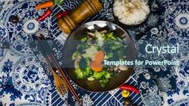  Presentation with leafy vegetables farm to table - Presentation theme having handmade cauliflower vegetables on table background and a ocean colored foreground