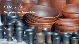  Presentation with ceramic ware - Theme having handmade-ceramic-ware-black-smoke background and a tawny brown colored foreground