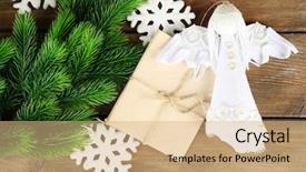  Presentation with christmas angel - Theme featuring handmade christmas angel old letters background and a  colored foreground