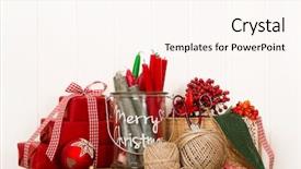  Presentation with purple festive christmas red - Audience pleasing presentation theme consisting of handmade christmas boxes in red backdrop and a pink colored foreground