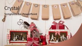  Presentation with christmas advent - Cool new slide deck with handmade christmas presents hanging advent backdrop and a lemonade colored foreground