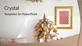  Presentation with christmas winter a table - Beautiful slides featuring handmade christmas tree on white backdrop and a mint green colored foreground