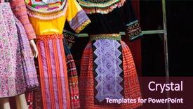  Presentation with regions - Beautiful PPT theme featuring handmade clothes with hmong ethnic backdrop and a tawny brown colored foreground