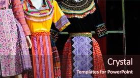  Presentation with regions - Beautiful presentation theme featuring handmade clothes with hmong ethnic backdrop and a wine colored foreground