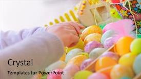  Presentation with happy holiday - Amazing slide set having handmade crafts for great religious backdrop and a coral colored foreground