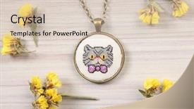  Presentation with stitch - Presentation theme consisting of handmade cross stitch pendant background and a lemonade colored foreground