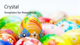  Presentation with designs - Theme enhanced with handmade easter eggs collection floral background and a  colored foreground