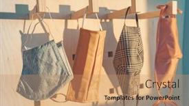  Presentation with cotton fabric - Audience pleasing slide set consisting of handmade-fabric-face-masks-hanging backdrop and a coral colored foreground