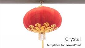  Presentation with lanterns - Slide deck with handmade-fabric-red-lanterns-isolated background and a white colored foreground
