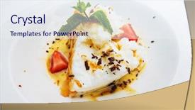  Presentation with dessert oreo - Presentation enhanced with handmade floating island french dessert background and a sky blue colored foreground