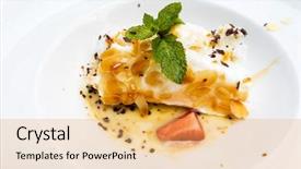  Presentation with floating - Beautiful presentation theme featuring handmade floating island french dessert backdrop and a yellow colored foreground