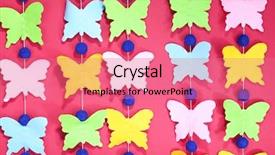  Presentation with color pink - Beautiful slide set featuring handmade garland on color background backdrop and a  colored foreground