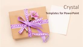  Presentation with text box - Presentation having handmade-gift-box-with-purple background and a cream colored foreground