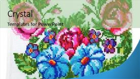  Presentation with stitch - Slide set consisting of handmade good by cross-stitch background and a seafoam green colored foreground