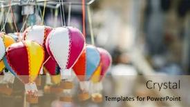  Presentation with hot air balloons - Theme having handmade-hot-air-balloons-souvenirs background and a coral colored foreground