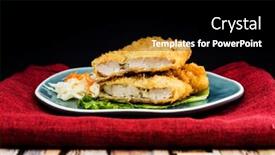  Presentation with eat - Presentation theme having handmade-japanese-fried-chicken-ready background and a black colored foreground