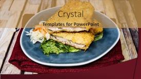  Presentation with eat - PPT theme enhanced with handmade japanese fried chicken ready to eat background and a yellow colored foreground