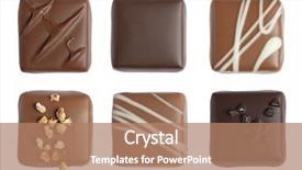  Presentation with candy - Slides featuring handmade luxury chocolate isolated background and a coral colored foreground