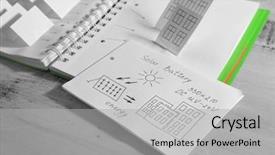  Presentation with solar panels - Presentation theme having handmade model of solar panels background and a light gray colored foreground