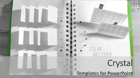 Presentation with solar panels - Cool new presentation theme with handmade model of solar panels backdrop and a light gray colored foreground