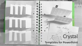  Presentation with solar panels - PPT layouts having handmade model of solar panels background and a light gray colored foreground