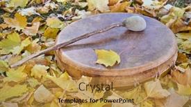  Presentation with shaman - Presentation theme enhanced with handmade-native-american-style-shaman background and a gold colored foreground