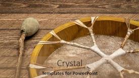  Presentation with shaman - Presentation consisting of handmade-native-american-style-shaman background and a coral colored foreground