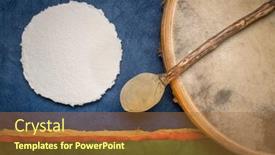  Presentation with shaman - PPT theme featuring handmade-native-american-style-shaman background and a red colored foreground