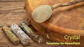  Presentation with native american - Presentation design enhanced with handmade-native-american-style-shaman background and a tawny brown colored foreground