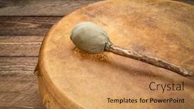  Presentation with shaman - Slides with handmade-native-american-style-shaman background and a coral colored foreground