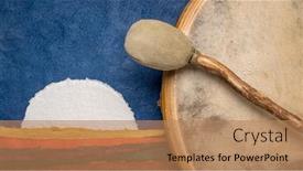  Presentation with shaman - Slide deck having handmade-native-american-style-shaman background and a coral colored foreground