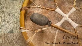  Presentation with shaman - Theme with handmade-native-american-style-shaman background and a coral colored foreground