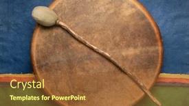  Presentation with shaman - Presentation theme consisting of handmade-native-american-style-shaman background and a tawny brown colored foreground