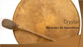  Presentation with native american - Presentation design with handmade-native-american-style-shaman background and a gold colored foreground