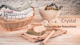  Presentation with cotton - Presentation theme having handmade-natural-bar-soaps background and a lemonade colored foreground