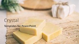  Presentation with homemade soap - Theme featuring handmade-natural-olive-oil-soap background and a lemonade colored foreground