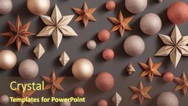  Presentation with flat - Slides enhanced with handmade-origami-christmas-decorations-flat background and a  colored foreground