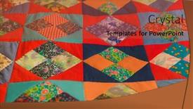  Presentation with quilt - Colorful PPT theme enhanced with handmade-patchwork-quilt-design-abstract backdrop and a red colored foreground