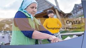  Presentation with food - Presentation theme with handmade pita bosnian famous food background and a  colored foreground