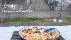  Presentation with export of food - Beautiful presentation theme featuring handmade pita bosnian famous food backdrop and a  colored foreground