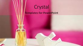  Presentation with air - Beautiful PPT layouts featuring handmade reed freshener with notebooks backdrop and a coral colored foreground