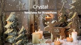  Presentation with christmas lights bulb decoration - PPT theme with handmade reindeer and tree background and a gray colored foreground