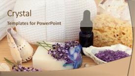  Presentation with handmade spa lavender soap - Cool new presentation theme with handmade soap aromatherapy oil sponge backdrop and a  colored foreground