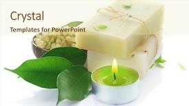  Presentation with natural soap - Colorful presentation theme enhanced with handmade soap over white spa backdrop and a soft green colored foreground