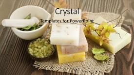  Presentation with natural soap - Theme featuring handmade soap with natural ingredients background and a coral colored foreground