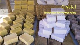  Presentation with skin health - PPT theme consisting of handmade soaps for personal use background and a tawny brown colored foreground